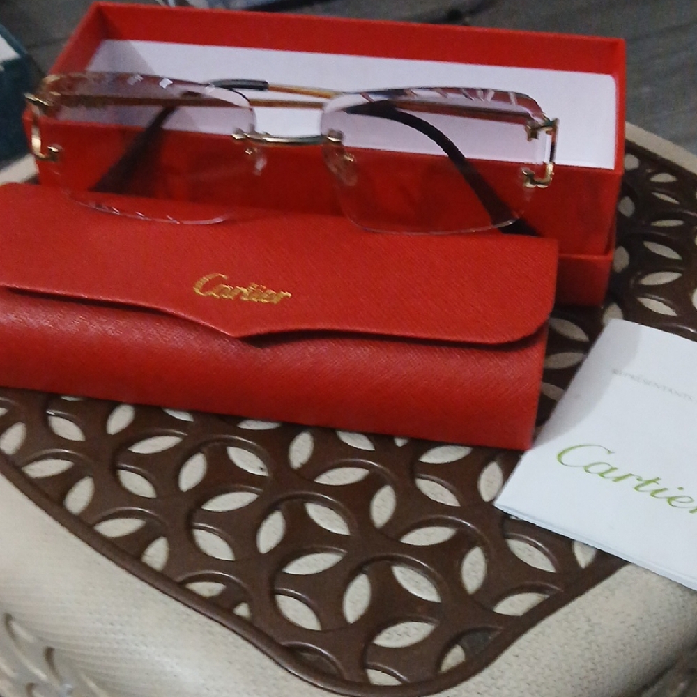 Cartier Red Glasses Case Luxury Accessory